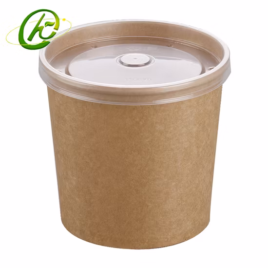 Custom Disposable Food Packing Container Kraft Paper Soup Cup Bowl