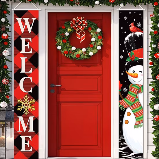 Christmas Decorations Pull Flags and Hang Festive Banners and Party Decorations