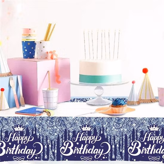 Plastic Tablecloth Disposable PVC Table Cover Happy Birthday Party Decorations