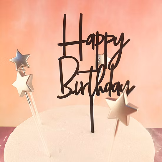 Birthday Cake Decoration Acrylic Right Angle Shaped Cake Toppers